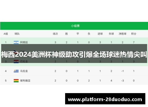 梅西2024美洲杯神级助攻引爆全场球迷热情尖叫
